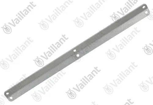 Vaillant Metallabdeckung in länglicher Form mit zwei Bohrlöchern zur Befestigung. Oberfläche mit einer schlichten Struktur.
